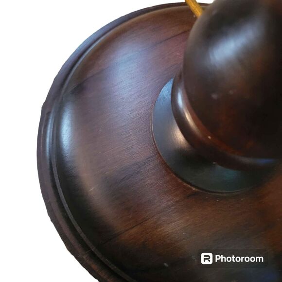 Mid 20th Century 23" Wooden and Brass Lamp - Picture 7 of 10